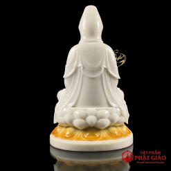 Tượng Quan Âm Bồ Tát Ngồi Đài Sen Đế Cam Bằng Bột Đá Trắng Cao Cấp, Cao 30cm, 40cm, 48cm 1 tuong quan am bo tat ngoi dai sen de cam bang bot da trang cao cap cao 30cm 40cm 48cm 65cm vat pham phat giao la boi 4