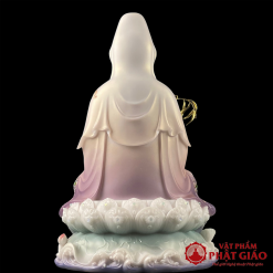 Tượng Quan Âm Bồ Tát Ngồi Đế Non Nước Bằng Bột Đá Sơn Màu Tím, Cao 30cm, 40cm, 48cm, 65cm 4 tuong quan am bo tat ngoi de non nuoc bang bot da son mau tim cao 30cm 40cm 48cm 65cm vat pham phat giao la boi 4