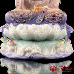Tượng Quan Âm Bồ Tát Ngồi Đế Non Nước Bằng Bột Đá Sơn Màu Tím, Cao 30cm, 40cm, 48cm, 65cm 3 tuong quan am bo tat ngoi de non nuoc bang bot da son mau tim cao 30cm 40cm 48cm 65cm vat pham phat giao la boi 6
