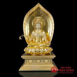 Tượng Quan Âm Ngồi Đế Kim Cang Bằng Đồng Dát Vàng, Cao 48cm, 65cm 6 tuong quan am ngoi de kim cang bang dong dat vang cao cap cao 48cm 65cm vat pham phat giao la boi 2