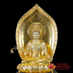 Tượng Quan Âm Ngồi Đế Kim Cang Bằng Đồng Dát Vàng, Cao 48cm, 65cm 4 tuong quan am ngoi de kim cang bang dong dat vang cao cap cao 48cm 65cm vat pham phat giao la boi 4