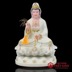 Tượng Quan Âm Ngồi Đế Sen To Bằng Bột Đá Trắng Viền Tua, Cao 30cm, 40cm, 48cm, 65cm 4 tuong quan am ngoi de sen to bang bot da trang vien tua cao cap cao 30cm 40cm 48cm 65cm vat pham phat giao la boi 2