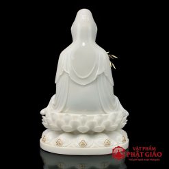 Tượng Quan Âm Ngồi Đế Sen To Bằng Bột Đá Trắng Viền Tua, Cao 30cm, 40cm, 48cm, 65cm 3 tuong quan am ngoi de sen to bang bot da trang vien tua cao cap cao 30cm 40cm 48cm 65cm vat pham phat giao la boi 4