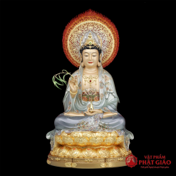 Tượng Quan Thế Âm Bồ Tát Bằng Đồng Áo Bạc, Ngồi Đế Bảo Liên Dát Vàng Cao Cấp, Cao 30cm, 40cm, 48cm 3 tuong quan the am bo tat bang dong ao bac ngoi de bao lien dat vang cao cap cao 30cm 40cm 48cm vat pham phat giao la boi 2