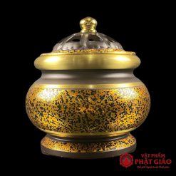 Lư Trầm Bằng Đồng Vân Đá Đen Cao Cấp 1 1 1