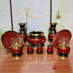 Đèn Dầu Chất Liệu Đồng Vân Đá Màu Nâu Đỏ, Nhiều Kích Cỡ 11 10