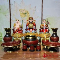 Đèn Dầu Chất Liệu Đồng Vân Đá Màu Nâu Đỏ, Nhiều Kích Cỡ 10 11