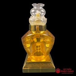 Đèn Dầu Đính Bảo Thủy Tinh Màu Vàng 3 2 4