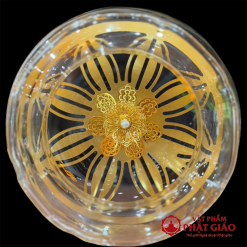 Đèn Dầu Bằng Đồng Họa Tiết Hoa Sen Màu, Cao 35cm 5 5 3