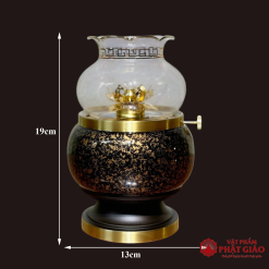 Đèn Dầu Chất Liệu Đồng Vân Đá Màu Vàng Đen, Nhiều Kích Cỡ 6 6 1
