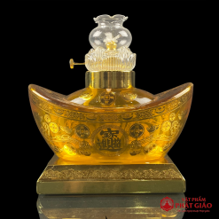 Đèn Dầu Đính Bảo Thủy Tinh Màu Vàng 7 7 3
