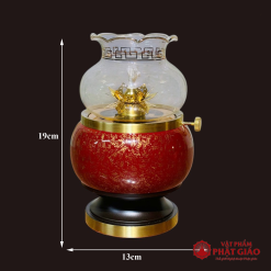 Đèn Dầu Chất Liệu Đồng Vân Đá Màu Nâu Đỏ, Nhiều Kích Cỡ 1 8