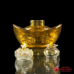 Đèn Dầu Đính Bảo Thủy Tinh Màu Vàng 9 9 3