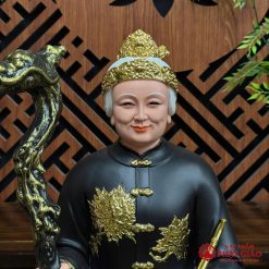 Tượng Bà Cố Hỷ Composite Sơn GấmY Đen, Cao 50cm 2 Tuong Ba Co Hy Composite Son GamY Den Cao 50cm vppg 2