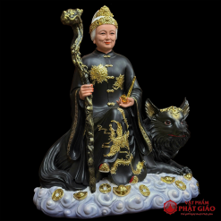 Tượng Bà Cố Hỷ Composite Sơn GấmY Đen, Cao 50cm 3 Tuong Ba Co Hy Composite Son GamY Den Cao 50cm vppg 3