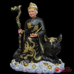 Tượng Bà Cố Hỷ Composite Sơn GấmY Đen, Cao 50cm 4 Tuong Ba Co Hy Composite Son GamY Den Cao 50cm vppg 4