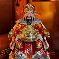 Bộ Tượng Tài Địa Bằng Bột Đá Sơn Đỏ, Cao 20cm, 25cm, 30cm 1 bo tai dia bang bot da son do cao 20cm 25cm 30cm vat pham phat giao la boi 8