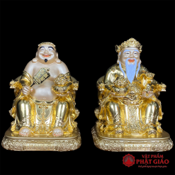 Bộ Tài Địa Bằng Đồng Dát Vàng Cao Cấp, Cao 25cm, 30cm 6 bo tai dia bang dong dat vang cao cap cao 25cm 30cm vat pham phat giao la boi 2