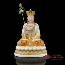 Bộ Tượng Ta Bà Tam Thánh Bằng Bột Đá Tọa Đài Sen Đế To Sơn Vẽ Hoa, Cao 30cm, 40cm, 48cm 6 bo tuong ta ba tam thanh bang bot da de to son ve hoa cao 30cm 40cm 48cm vat pham phat giao la boi 3