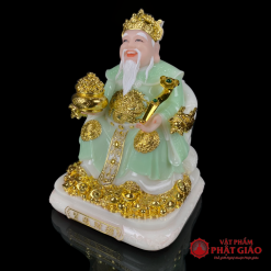 bo tuong than tai tho dia bang bot da mau xanh vien vang cao cap cao 20cm 25cm 30cm vat pham phat giao la boi 6