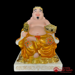 Bộ Tượng Thần Tài Thổ Địa Bằng Bột Đá Sơn Vàng, Cao 20cm, 25cm, 30cm 4 bo tuong than tai tho dia bang bot da son vang cao 20cm 25cm 30cm vat pham phat giao la boi 3