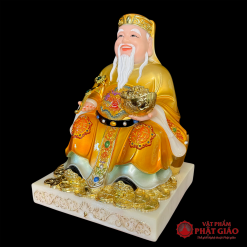 Bộ Tượng Thần Tài Thổ Địa Bằng Bột Đá Sơn Vàng, Cao 20cm, 25cm, 30cm 3 bo tuong than tai tho dia bang bot da son vang cao 20cm 25cm 30cm vat pham phat giao la boi 4