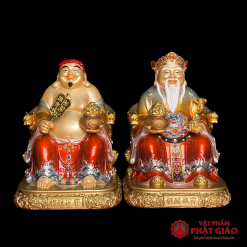 Bộ Tượng Thần Tài Thổ Địa Bằng Đồng Cao Cấp Sơn Đỏ, Cao 25cm, 30cm 5 bo tuong than tai tho dia bang dong cao cap son do cao 25cm 30cm vat pham phat giao la boi 2