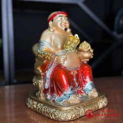 Bộ Tượng Thần Tài Thổ Địa Bằng Đồng Cao Cấp Sơn Đỏ, Cao 25cm, 30cm 1 bo tuong than tai tho dia bang dong cao cap son do cao 25cm 30cm vat pham phat giao la boi 6