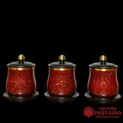 Cốc Nước Thờ Đồng Vân Đá Đỏ, Nhiều Kích Cỡ 5 coc nuoc tho dong van da do nhieu kich co 1