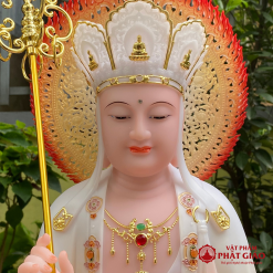Tượng Địa Tạng Bồ Tát Bằng Bột Đá Ngồi Đế Bảo Liên, Cao 30cm, 40cm, 48cm, 65cm 4 tuong dia tang bo bang bot da ngoi de bao lien cao 30cm 40cm 48cm 65cm vat pham phat giao la boi 3