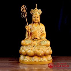 Tượng Địa Tạng Bồ Tát Bằng Gỗ Long Não Điểm Vàng, Cao 40cm, 48cm, 65cm 4 tuong dia tang bo tat bang go long nao diem vang cao 40cm 48cm 65cm vat pham phat giao la boi 2