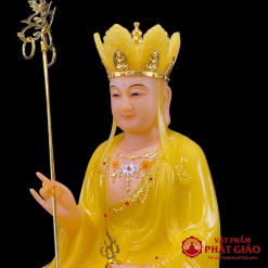 Tượng Địa Tạng Bồ Tát Bột Đá Thạch Anh Viền Vàng Ngồi Hoa Sen, Cao 30cm, 40cm, 48cm, 65cm 2 tuong dia tang bo tat bot da thach anh vien vang ngoi hoa sen cao 30cm 40cm 48cm 65cm vat pham phat giao la boi 5