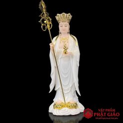 Tượng Địa Tạng Vương Bồ Tát Đứng Mây Bằng Bột Đá Trắng, Cao 48cm, 65cm 5 tuong dia tang bo tat dung may bang bot da trang cao 48cm 65cm vat pham phat giao la boi 2