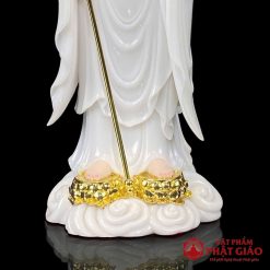 Tượng Địa Tạng Vương Bồ Tát Đứng Mây Bằng Bột Đá Trắng, Cao 48cm, 65cm 2 tuong dia tang bo tat dung may bang bot da trang cao 48cm 65cm vat pham phat giao la boi 5