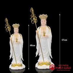 Tượng Địa Tạng Vương Bồ Tát Đứng Mây Bằng Bột Đá Trắng, Cao 48cm, 65cm 1 tuong dia tang bo tat dung may bang bot da trang cao 48cm 65cm vat pham phat giao la boi 6