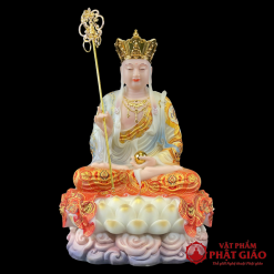 Tượng Địa Tạng Bồ Tát Ngồi Đế Non Nước Phú Quý Vẽ Hoa Bằng Bột Đá, Cao 40cm, 48cm, 65cm, 90cm, 105cm, 125cm 5 tuong dia tang bo tat ngoi de non nuoc phu quy ve hoa bang bot da cao 40cm 48cm 65cm 90cm 105cm 125cm vat pham phat giao la boi 2