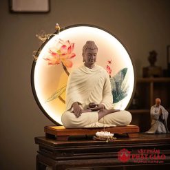 Tượng Phật Thích Ca Mâu Ni Bằng Gốm Sứ Cao 40cm (Cả Đèn) Trang Trí Bàn Thờ, Phòng Khách, Bàn Làm Việc 6 tuong phat thich ca mau ni bang gom su cao 40cm ca den trang tri phong khach ban tho vat pham phat giao la boi 4