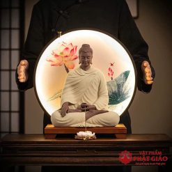 Tượng Phật Thích Ca Mâu Ni Bằng Gốm Sứ Cao 40cm (Cả Đèn) Trang Trí Bàn Thờ, Phòng Khách, Bàn Làm Việc 4 tuong phat thich ca mau ni bang gom su cao 40cm ca den trang tri phong khach ban tho vat pham phat giao la boi 6