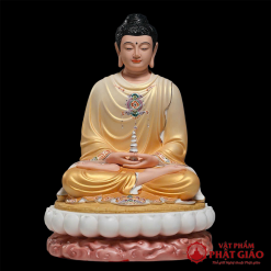Tượng Phật Thích Ca Bằng Gốm Sứ Cao Cấp Y Vàng Vẽ Hoa, Cao 30cm, 40cm, 48cm 4 tuong phat thich ca mau ni bang gom su cao cap y trang vien vang cao 30cm 40cm 48cm vat pham phat giao la boi 2
