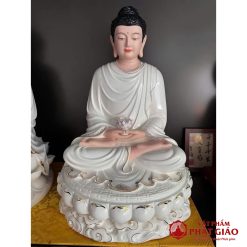 tuong phat thich ca mau ni bang gom su cao cap y trang vien vang cao 30cm 40cm 48cm vat pham phat giao la boi 8