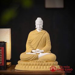 tuong phat thich ca ngoi thien bang gom su cao 35cm trang tri ban tho phong khach ban lam viec vat pham phat giao la boi 10