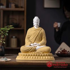 tuong phat thich ca ngoi thien bang gom su cao 35cm trang tri ban tho phong khach ban lam viec vat pham phat giao la boi 2