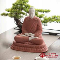 tuong phat thich ca ngoi thien bang gom su cao 35cm trang tri ban tho phong khach ban lam viec vat pham phat giao la boi 9