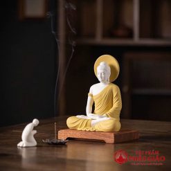 tuong phat thich ca ngoi thien kiet gia bang gom su cao 17cm 19cm vat pham phat giao la boi 10