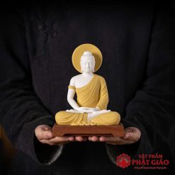 tuong phat thich ca ngoi thien kiet gia bang gom su cao 17cm 19cm vat pham phat giao la boi 6