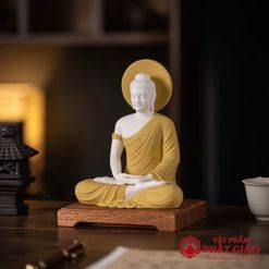 tuong phat thich ca ngoi thien kiet gia bang gom su cao 17cm 19cm vat pham phat giao la boi 8