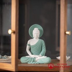 tuong phat thich ca ngoi thien kiet gia bang gom su cao 17cm 19cm vat pham phat giao la boi 9