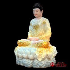 tuong phat thich ca tinh tam ngoi de may bang bot da son phu quy cao 40cm 2