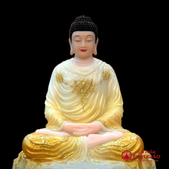 tuong phat thich ca tinh tam ngoi de may bang bot da son phu quy cao 40cm 4