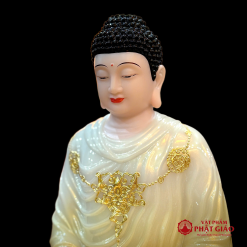 tuong phat thich ca tinh tam ngoi de may bang bot da son phu quy cao 40cm 6